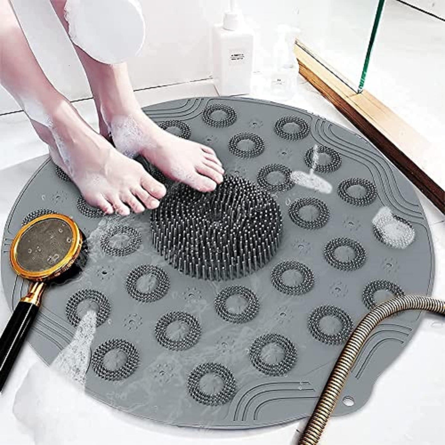 Shower Foot Cleaner Scrubber Foot Brush Massager Pad