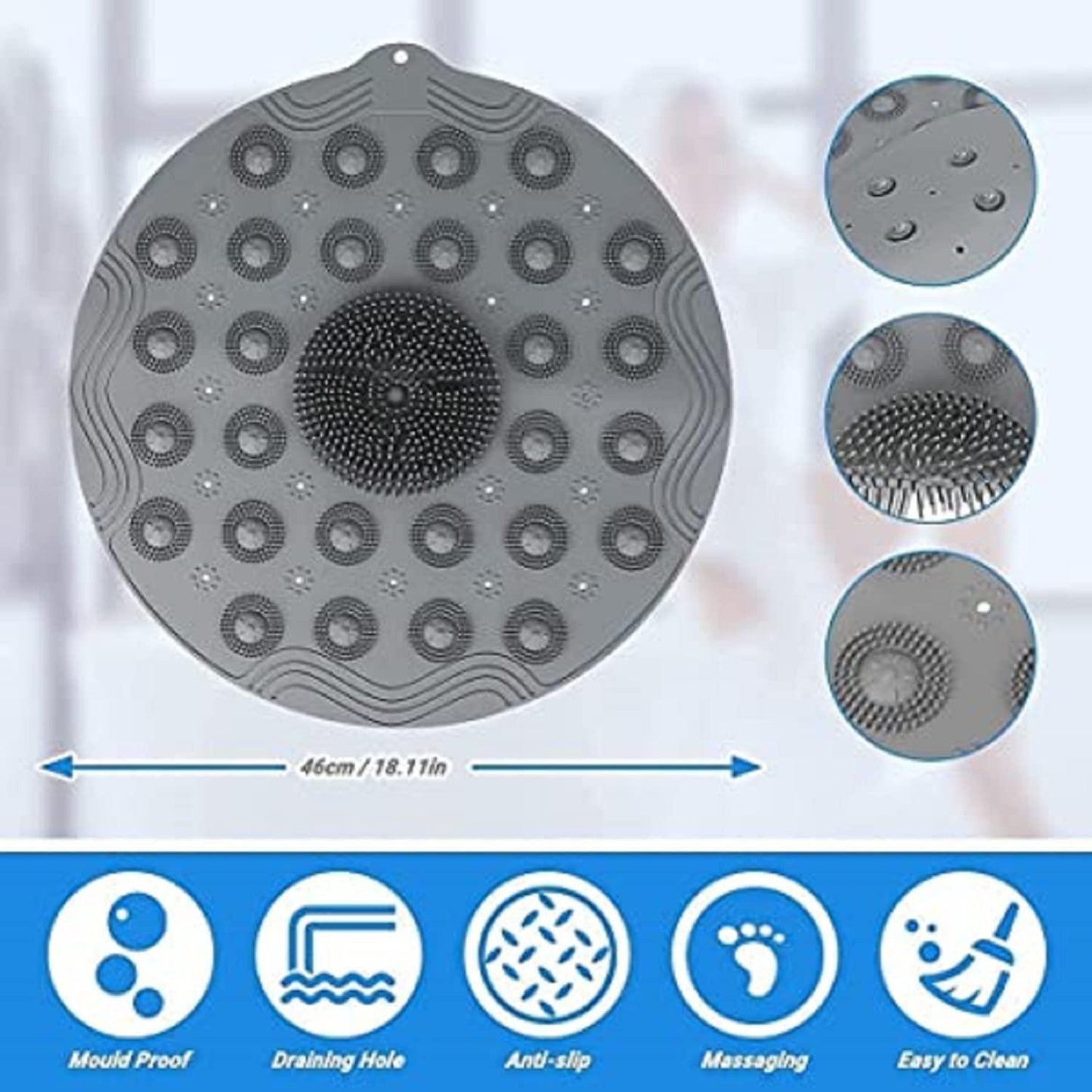 Shower Foot Cleaner Scrubber Foot Brush Massager Pad