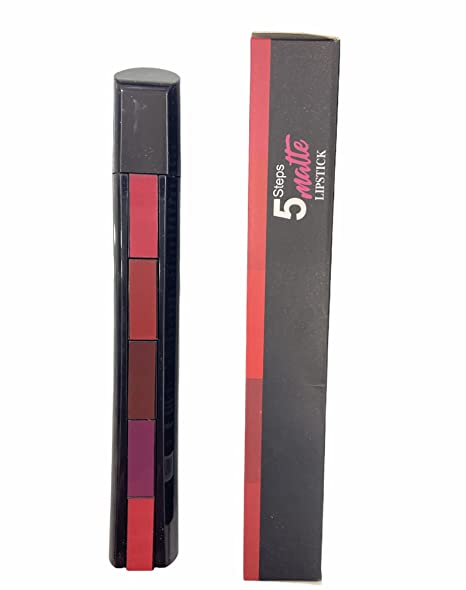 Cosmetic Matte 5 Lipstick in 1, Matte Finish (Pack Of 1)